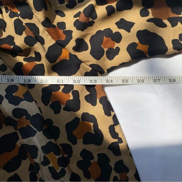 Judith March Anthropologie Leopard Print Neck Tie Blouse Size Small - Picture 12 of 13